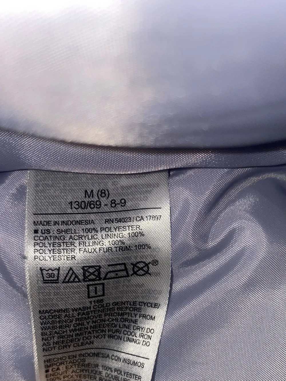 Old Navy Lavender Puff Coat with Faux Fur Hood